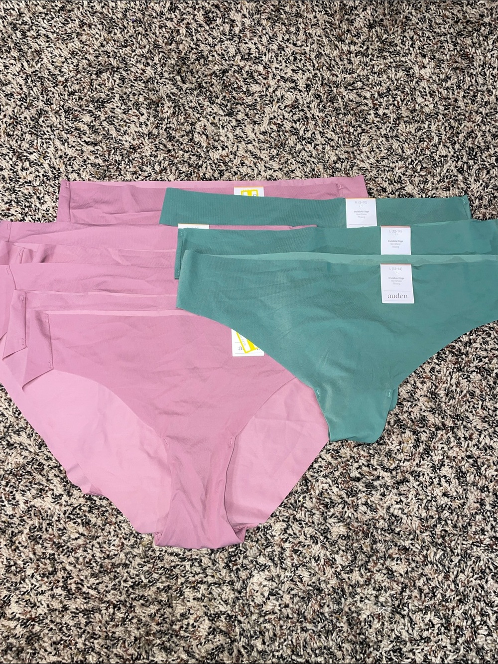Auden Panty Set Cheeky & Thongs No Show Invisible Edge M/L NWT